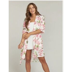 Show Me Your Mumu Womens Brie Floral Short Sleeve Robe Beach Coverup ONE SIZE